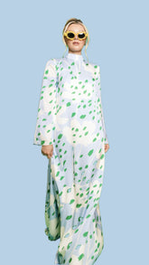 Blue Floral Long Sleeve Dress