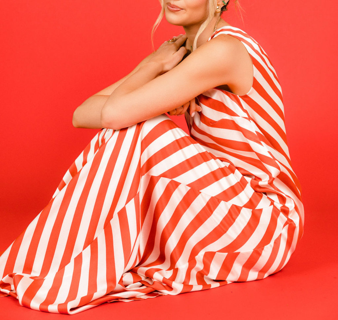 One Shoulder Candy Cane Dress