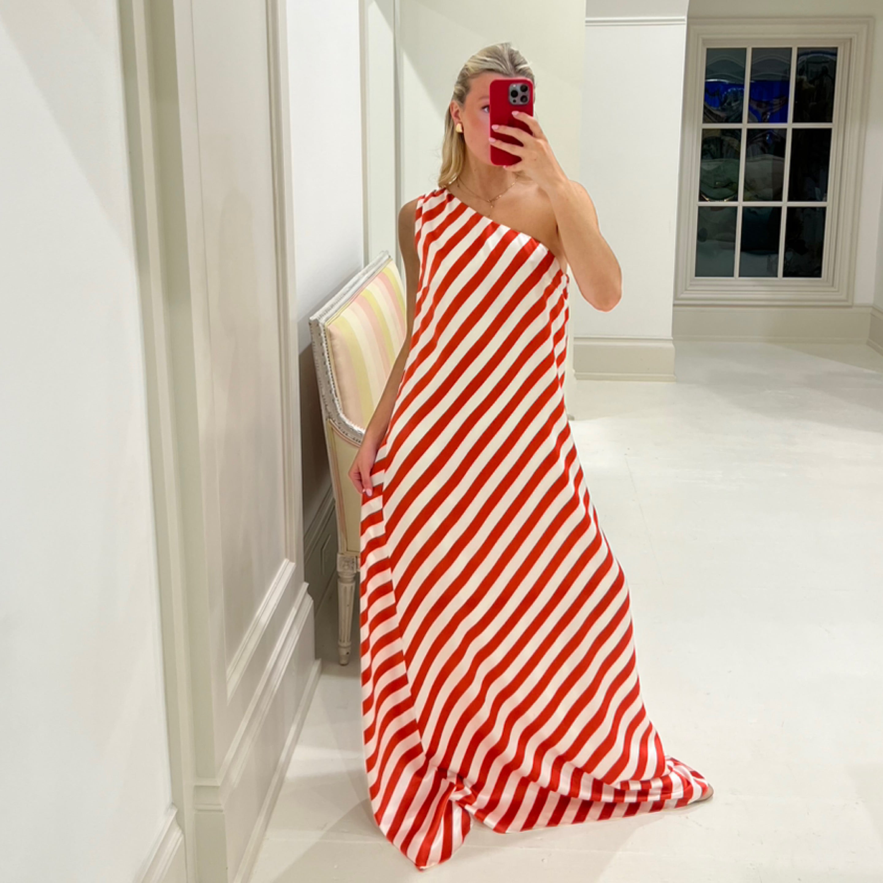One Shoulder Candy Cane Dress
